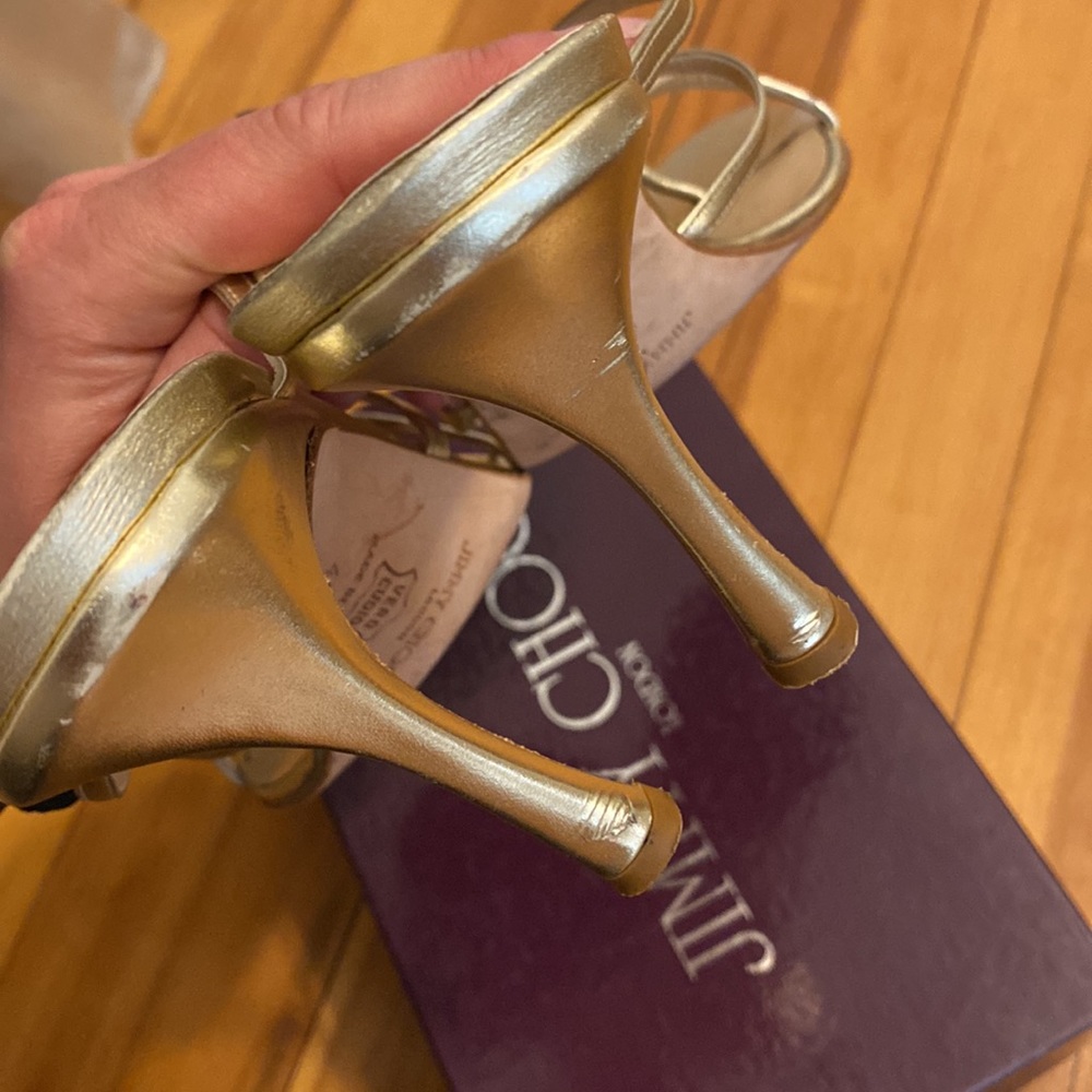 Jimmy Choo gold sandals mule size 40. Size 9 - Picture 4 of 8